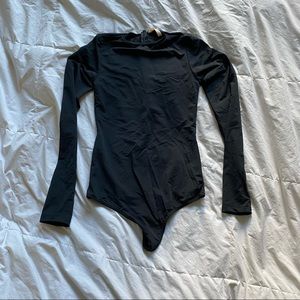 Basal bodysuit shapewear black long sleeve sz m